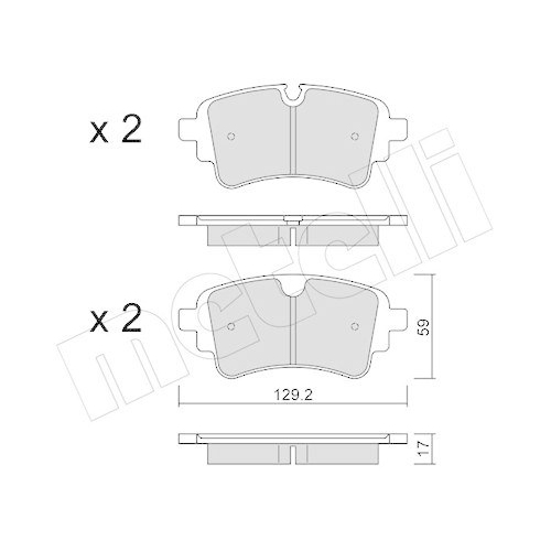Bremsbelagsatz Scheibenbremse Metelli 22-1129-1 f&uuml;r Audi VW Hinterachse