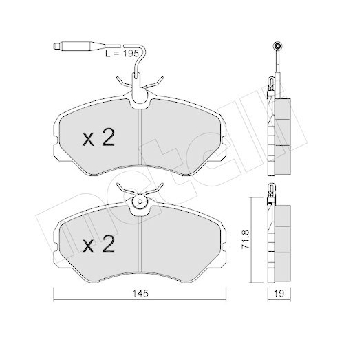 Bremsbelagsatz Scheibenbremse Metelli 22-0058-1 f&uuml;r Citro&euml;n Fiat Peugeot