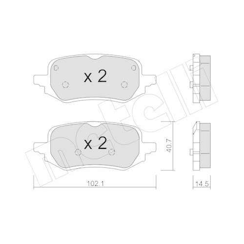 Bremsbelagsatz Scheibenbremse Metelli 22-1248-0 f&uuml;r Ford Hinterachse