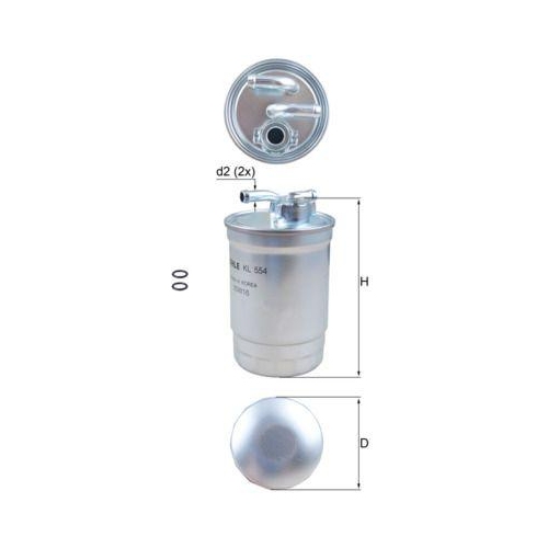 Kraftstofffilter Mahle KL 554D f&uuml;r Audi VW Cupra