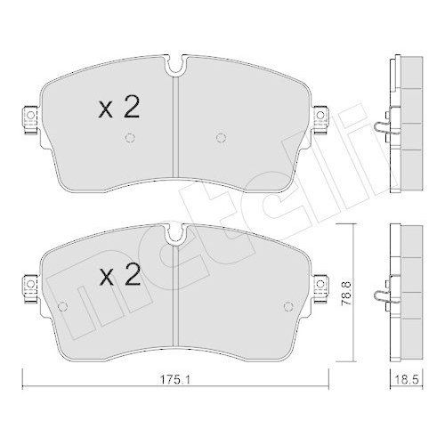 Bremsbelagsatz Scheibenbremse Metelli 22-1250-1 f&uuml;r Jaguar Land Rover