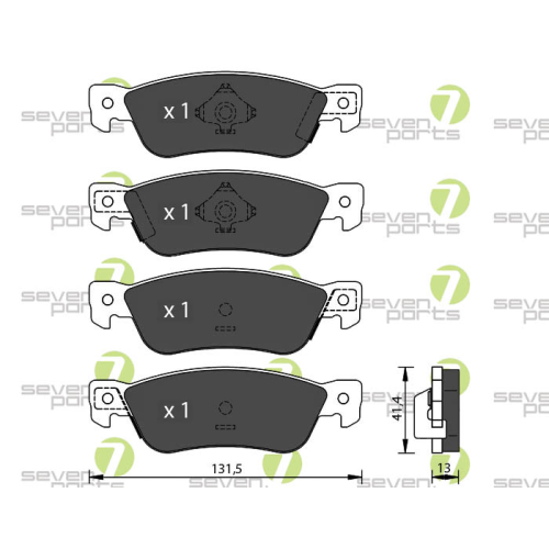 Bremsbelagsatz Scheibenbremse 7 Seven Parts SVP16870 f&uuml;r Opel 1. Hinterachse