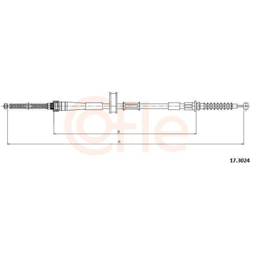 Seilzug Feststellbremse Cofle 17.3024 f&uuml;r Daihatsu Piaggio Hinten Links