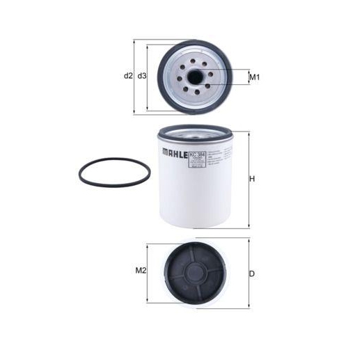 Kraftstofffilter Mahle KC 384D f&uuml;r Mack Renault Volvo Dennis Case Ih