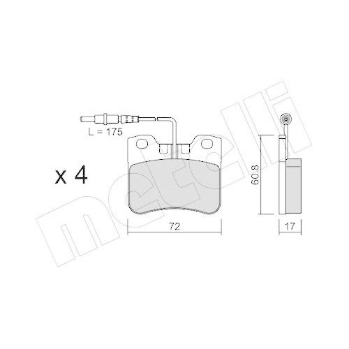 Brake Pad Set Disc Brake Metelli 22-0060-1 for Citro&euml;n Peugeot Front Axle