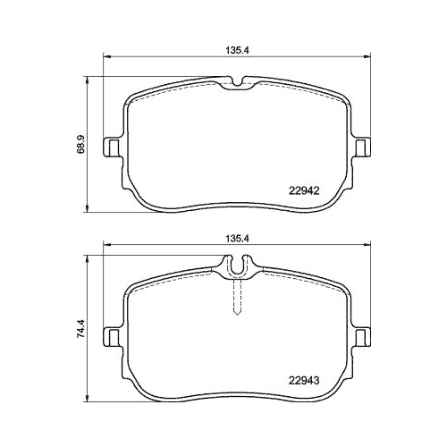 Bremsbelagsatz Scheibenbremse Hella 8DB 355 040-161 f&uuml;r Mercedes Benz