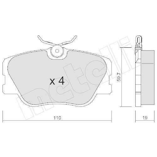 Bremsbelagsatz Scheibenbremse Metelli 22-0061-0 f&uuml;r Mercedes Benz Mercedes Benz