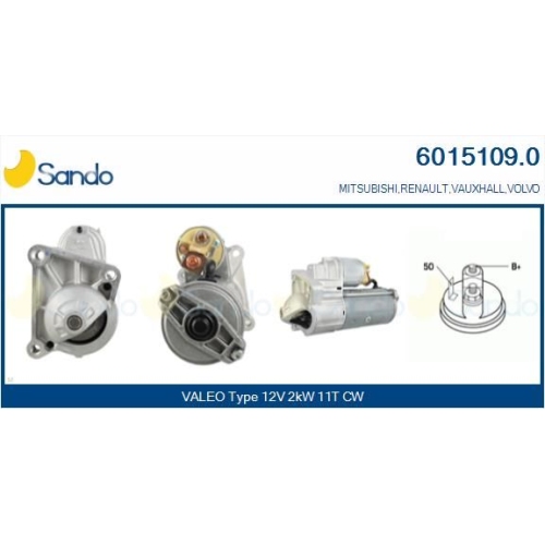 Starter Sando 6015109.0 f&uuml;r Mitsubishi Renault Volvo
