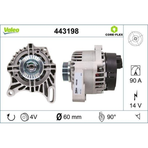 Generator Valeo 443198 Valeo Core-flex f&uuml;r Fiat