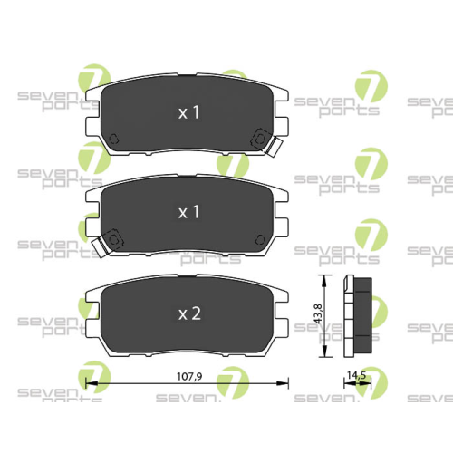 Bremsbelagsatz Scheibenbremse 7 Seven Parts SVP17220 f&uuml;r Mitsubishi