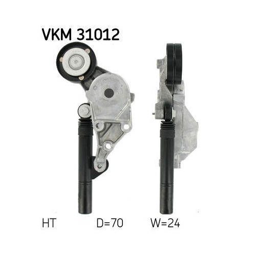 Riemenspanner Keilrippenriemen Skf VKM 31012 f&uuml;r Audi Seat Skoda VW Oben