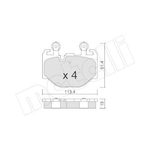 Bremsbelagsatz Scheibenbremse Metelli 22-1411-0 f&uuml;r Bmw Vorderachse