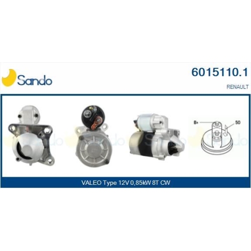 Starter Sando 6015110.1 f&uuml;r Renault Citro&euml;n/peugeot
