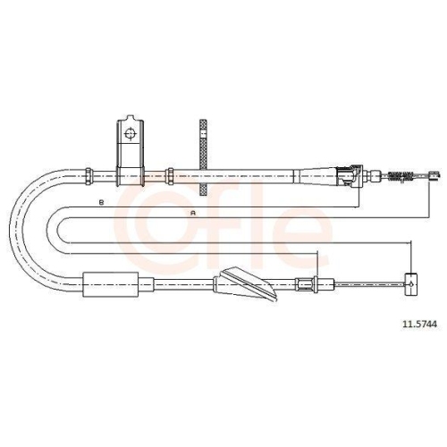 Seilzug Feststellbremse Cofle 11.5744 für Opel Hinten Links