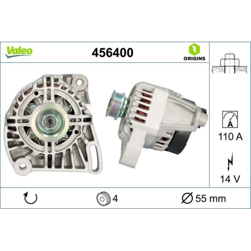 Generator Valeo 456400 Valeo Origins New Oe Technologie für Alfa Romeo Fiat Ford