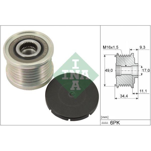 Generatorfreilauf Ina 535 0075 10 für Bmw Steyr Mini