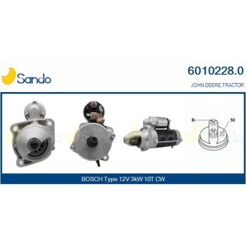 Starter Sando 6010228.0 für Renault John Deere