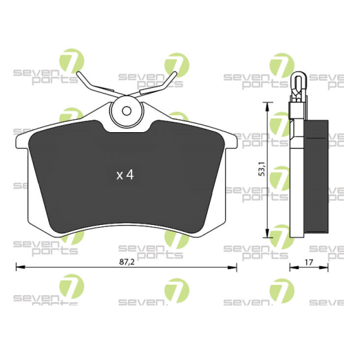 Bremsbelagsatz Scheibenbremse 7 Seven Parts SVP17400 für Audi Citroën Fiat Ford