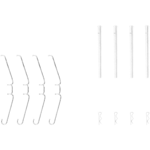 Zubehörsatz Scheibenbremsbelag Hella 8DZ 355 204-011 für Vorderachse