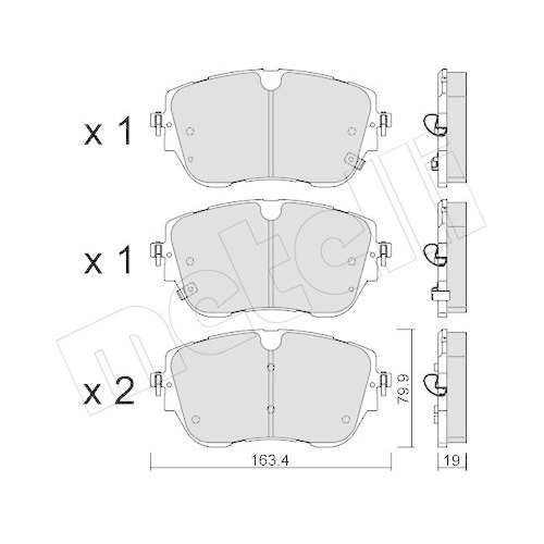 Bremsbelagsatz Scheibenbremse Metelli 22-1429-0 f&uuml;r Smart Vorderachse