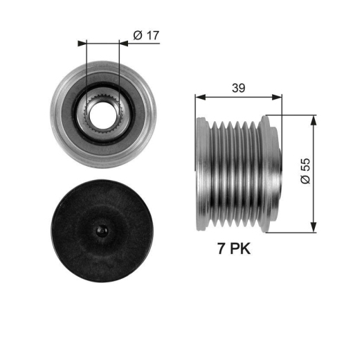 Generatorfreilauf Gates OAP7065 Drivealign™ für Mercedes Benz Mercedes Benz