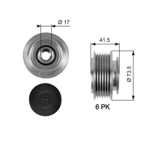 Generatorfreilauf Gates OAP7066 Drivealign&trade; f&uuml;r Volvo VW