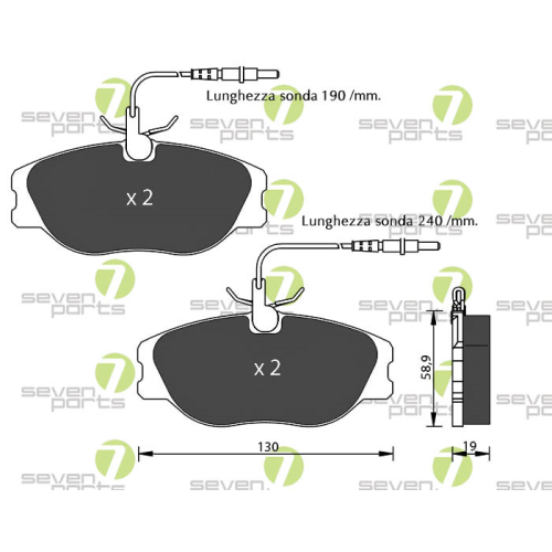 Bremsbelagsatz Scheibenbremse 7 Seven Parts SVP14874 f&uuml;r Citro&euml;n Fiat Lancia