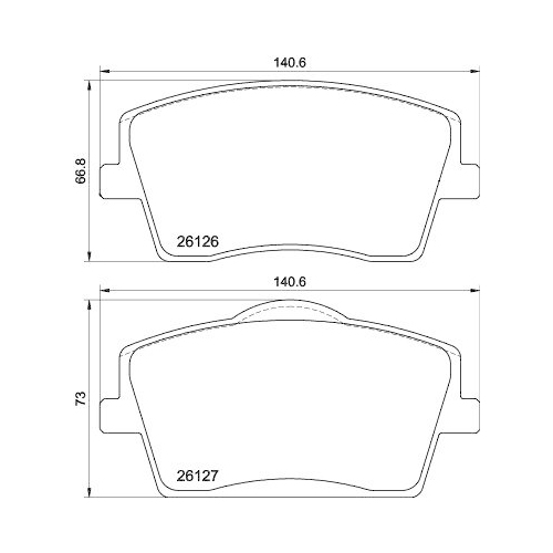 Bremsbelagsatz Scheibenbremse Hella 8DB 355 039-001 f&uuml;r Volvo Amc Vorderachse