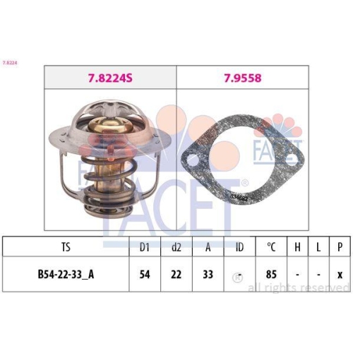 Thermostat K&uuml;hlmittel Facet 7.8224 Made In Italy - Oe Equivalent f&uuml;r Honda Mazda