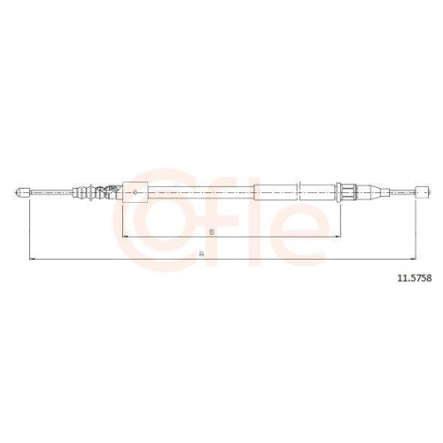 Seilzug Feststellbremse Cofle 11.5758 f&uuml;r Opel Hinten Links