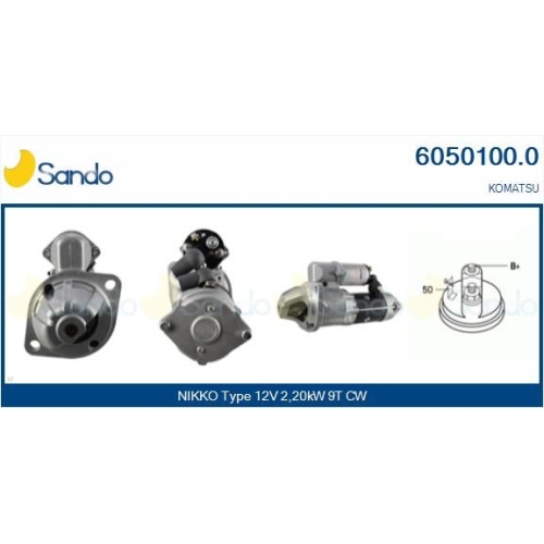 Starter Sando 6050100.0 f&uuml;r Case Ih Komatsu