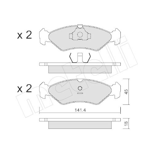 Bremsbelagsatz Scheibenbremse Metelli 22-0073-0 f&uuml;r Ford Vorderachse