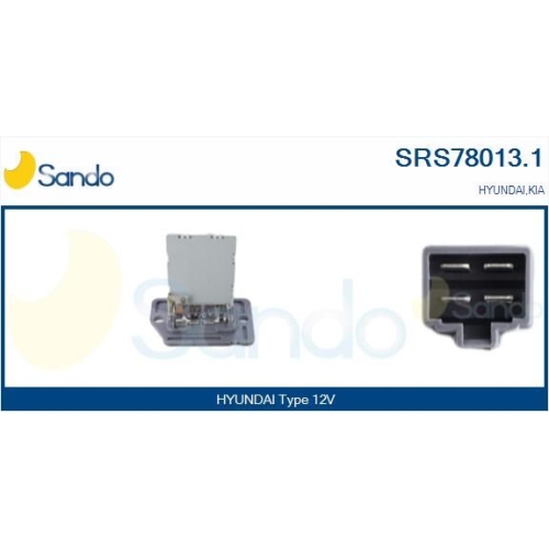 Widerstand Innenraumgebl&auml;se Sando SRS78013.1 f&uuml;r Hyundai Kia