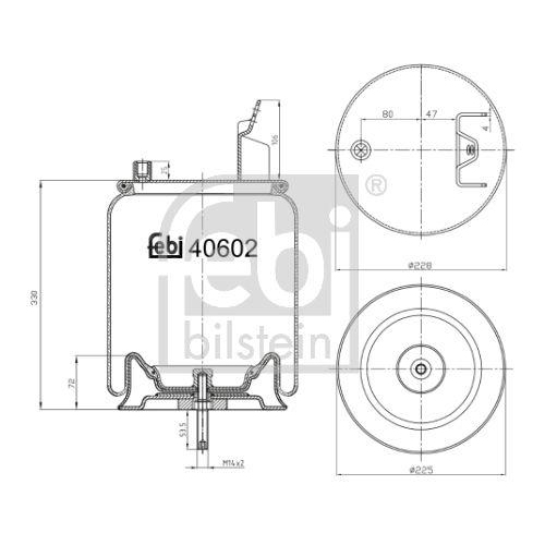 Bellow Air Suspension Febi Bilstein 40602 for Volvo