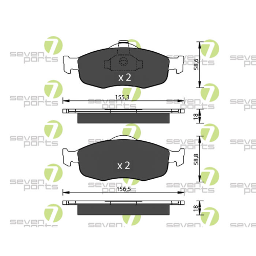 Bremsbelagsatz Scheibenbremse 7 Seven Parts SVP17570 f&uuml;r Ford 1. Vorderachse