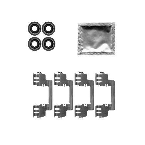 Zubehörsatz Scheibenbremsbelag Hella 8DZ 355 204-761 für Vorderachse