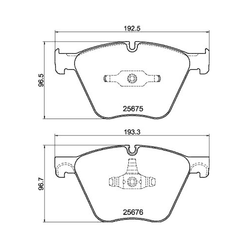 Bremsbelagsatz Scheibenbremse Hella 8DB 355 040-371 f&uuml;r Bmw Vorderachse
