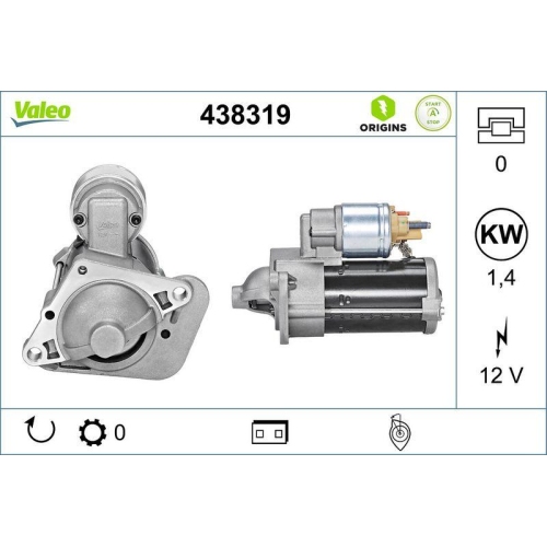 Starter Valeo 438319 Valeo Origins Stop&start - New O.e. Technologie f&uuml;r Nissan