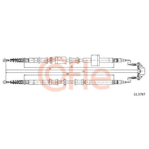 Cable Pull Parking Brake Cofle 11.5767 for Opel