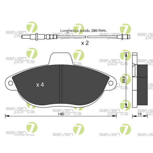 Bremsbelagsatz Scheibenbremse 7 Seven Parts SVP17630 für Citroën Fiat Peugeot