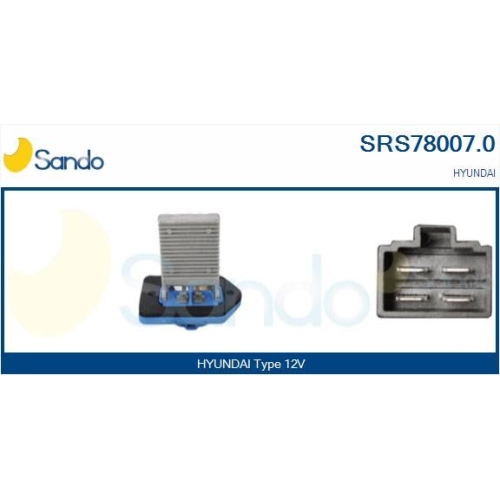 Widerstand Innenraumgebl&auml;se Sando SRS78007.0 f&uuml;r Hyundai Kia