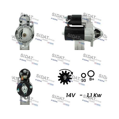 Starter Sidat S12BH0202A2 für Opel General Motors