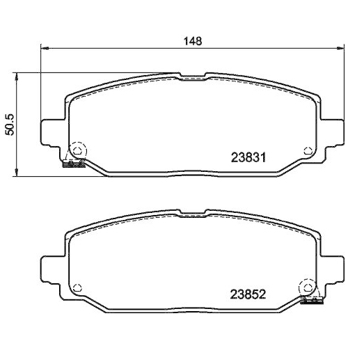 Bremsbelagsatz Scheibenbremse Hella 8DB 355 040-021 für Jeep Hinterachse