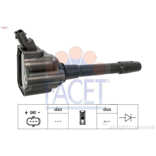 Z&uuml;ndspule Facet 9.6551 Oe Equivalent f&uuml;r Alfa Romeo Fiat Jeep