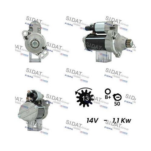 Starter Sidat S12BH0254A2 f&uuml;r Audi Seat Skoda VW Vag
