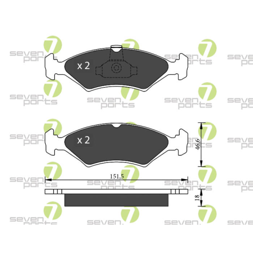 Brake Pad Set Disc Brake 7 Seven Parts SVP12342 for Ford