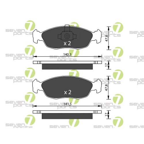 Bremsbelagsatz Scheibenbremse 7 Seven Parts SVP18030 für Citroën Peugeot