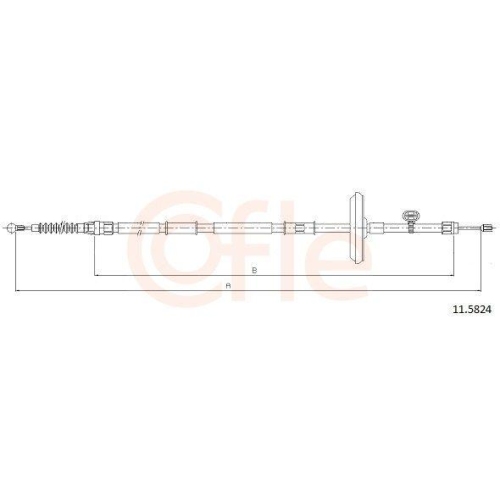 Seilzug Feststellbremse Cofle 11.5824 für Chevrolet Opel Hinten Links
