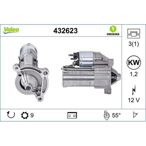 Starter Valeo 432623 Valeo Origins New Oe Technologie für Citroën Fiat Peugeot
