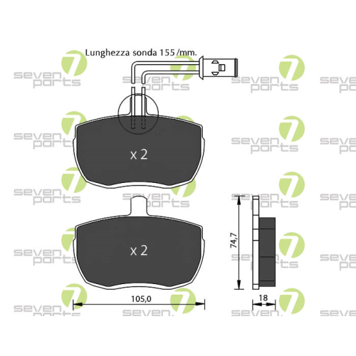 Bremsbelagsatz Scheibenbremse 7 Seven Parts SVP11104 f&uuml;r Iveco 1. Vorderachse